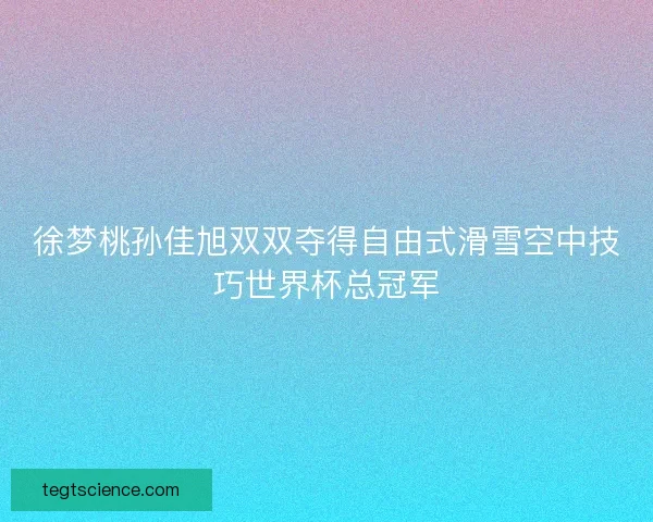 徐梦桃孙佳旭双双夺得自由式滑雪空中技巧世界杯总冠军